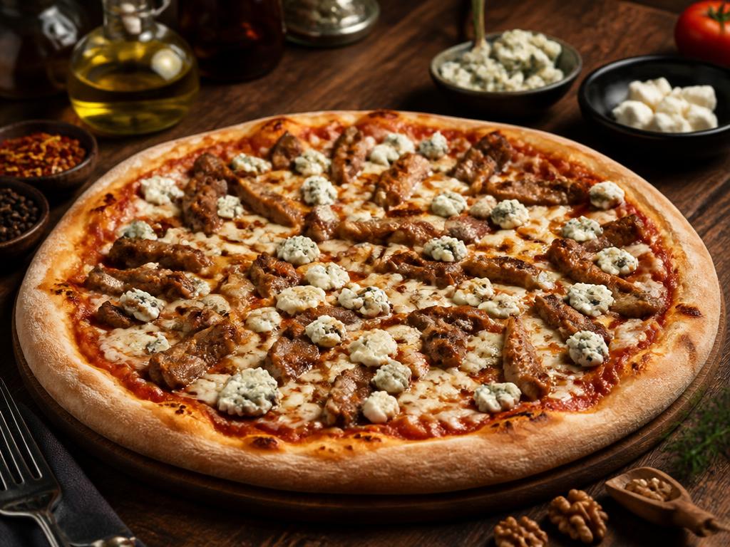 Hietalahti Special – Tomaattikastike, mozzarella, kebab, kana, fetajuusto, aurajuusto.